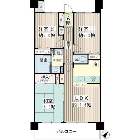 シーズガーデン上大岡の物件間取画像